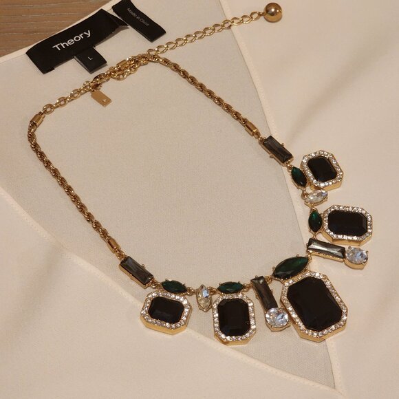Brand New!! KATE SPADE: Gold|Emerald Green|Charcl Gray|Black|CZ|Crystal|Necklace - Picture 2 of 10